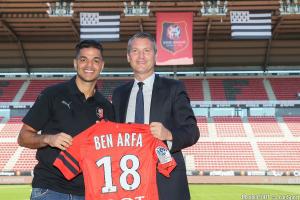 Olivier Létang, le président du SRFC, ici aux côtés d'Hatem Ben Arfa.