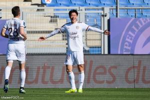 Hwang Ui-jo célèbre un but avec les Girondins de Bordeaux